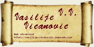 Vasilije Vicanović vizit kartica